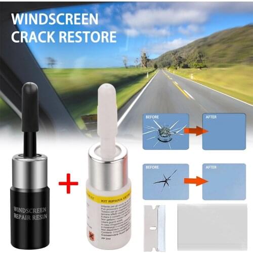 2 Pack Car Automotive Glass Nano Repair Fluid Kit Window Glass Crack Chip Repair Magic Windshield Repair Tool Kit