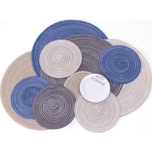 New Round Cotton Yarn Weaving Heat Insulated Cup Pot Mat Placemat Dining Table Decor New