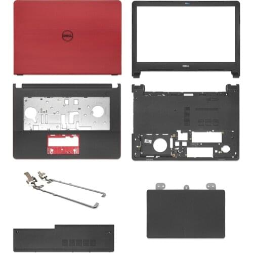 New Laptop LCD Back Cover/Front Bezel/Hinges/Palmrest/Bottom Case For Dell Vostro 14 3458 3459 V3458 V3459 Series Red No Touch