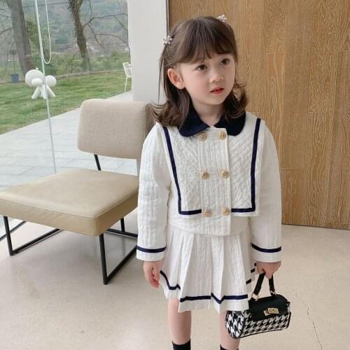 2021 Autumn New Arrival Girls 2 Peices Suit Coat+skirt Kids Clothing