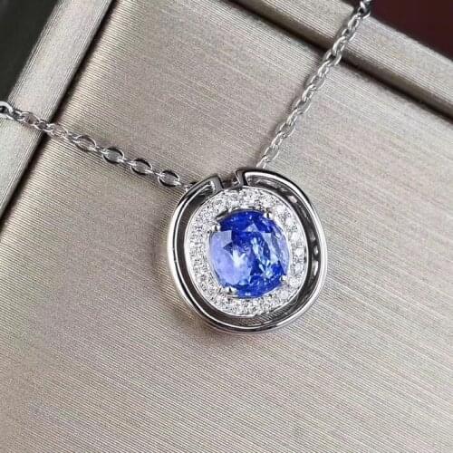 New Arrival Real Natural Tanzanite Pendant Natural And Real Tanzanite Necklace 925 sterling silver Fine jewelry