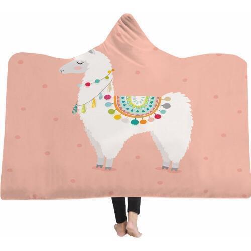 Hooded Blanket Cartoon Animal Printed Throw blanket hoodie weighted Warm Blankets For Bed Thickened Home TZ-0011