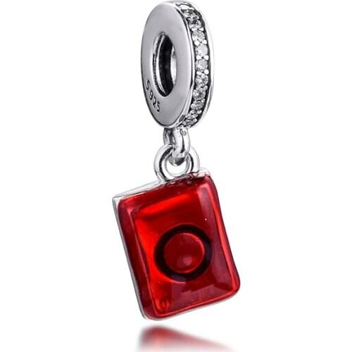 Fits for Pandora Beads Bracelets Mahjong Dangle Charms 100% 925 Sterling Silver Jewelry Free Shipping