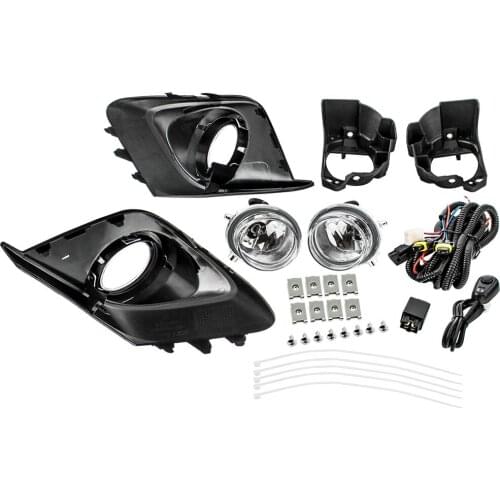 Clear Lens Fog Light + Wiring Switch Bezel Complete Kit For Mazda 3 2014 2015 2016