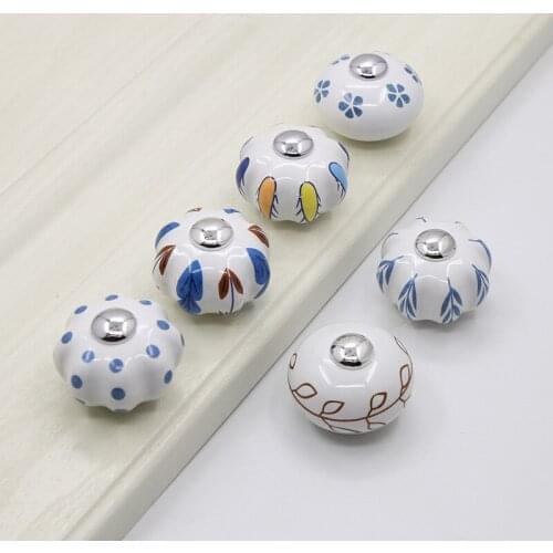 Cabinet Handles Drawer Kitchen Cupboard Door Handle Modern Minimalist European Pastoral Ceramic Round Single-hole Factory