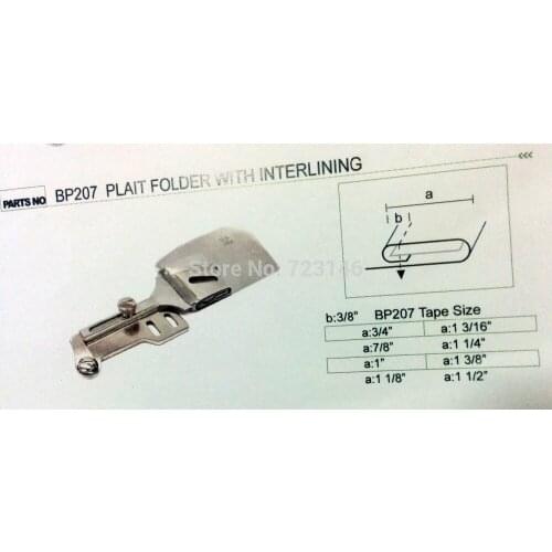 MADE IN JAPAN LOCKSTITCH DOUBLE FOLD BIAS BINDER HEMMER&HEMMER FEET BP207 PLAIT FOLDER WITH INTERLINING