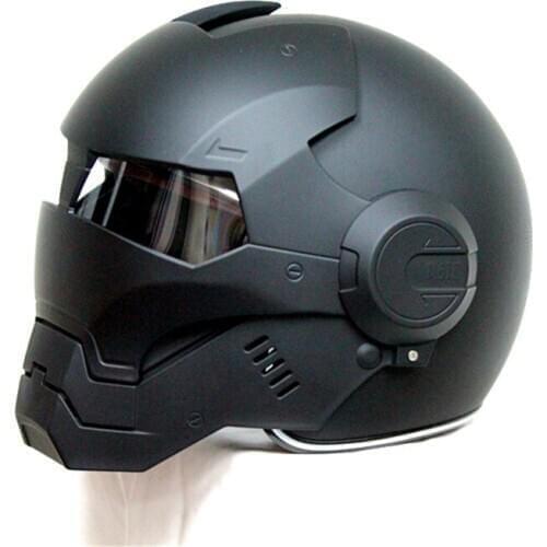 MASEI 610 IRONMAN motorcycle helmet Casque Moto half helmet Personality open face helmet,Trend Cycle Race helmet Bright Black GO