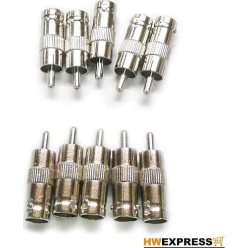 10 PCS BNC Female TO RCA Male Plug COAX Adapter Connector