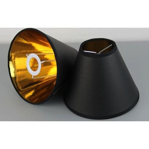 Modern Black Gold Fabric Chandelier Lamp Shade,Simple Style Home Decoration Small Table Lamp Wall Light Lampshade,E14/ Clip on