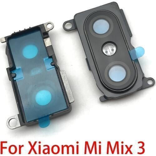 Rear Back Camera Glass Lens Frame Cover Bezel + Camera Cover Circle Housing Flashlight lamp For Xiaomi Mi Mix 3 Mix3 Glass Lens