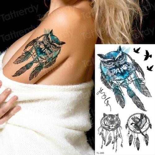 Tattoo sleeve women tatoo temporary stickers body tattoos anime owl unicorn dream catcher tattoo fake water kids tattoo tiger