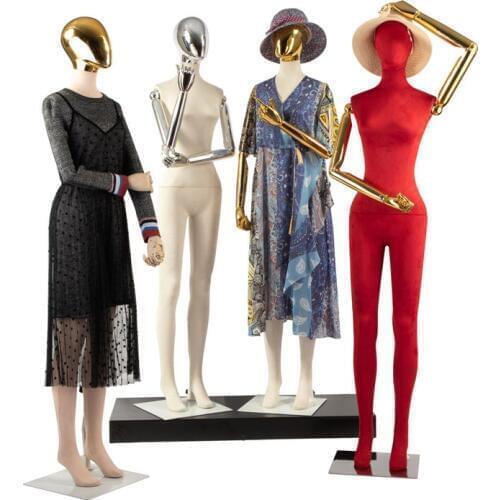 Full body Fabric Model With Golden Hand And Head Mannequin Factory Direct Sell