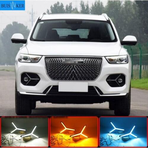 Turn signal DRL Drive Light with fog lamp hole For Great Wall Haval H6 Hover H6 2020 2021 LED Daytime Running Lights