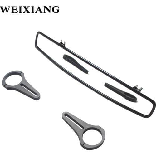 Universal 1.75" Clamp UTV 15" 37cm Wide Rear View Mirror Aluminum CNC Rearview Mirrors Black