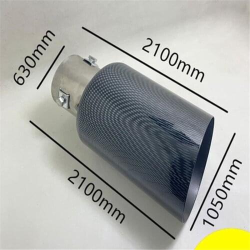 Universal Car Round Exhaust Muffler Tip Stainless Steel Pipe Carbon Fiber Trim Modified Rear Tail Throat Interface 63mm Sticker