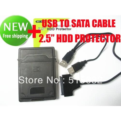 USB 2.0 to SATA Adapter Cable For 2.5" HDD Laptop Hard Disk Drive + 2.5 HDD Protector