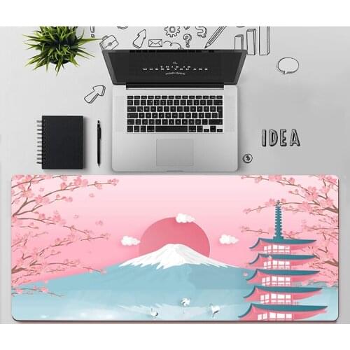Japan Mt. Fuji Anime Mousepad Natural Rubber Non-slip Desktop Decorative Mousepad Cherry Blossom Scenery Large Mousepad Xxl
