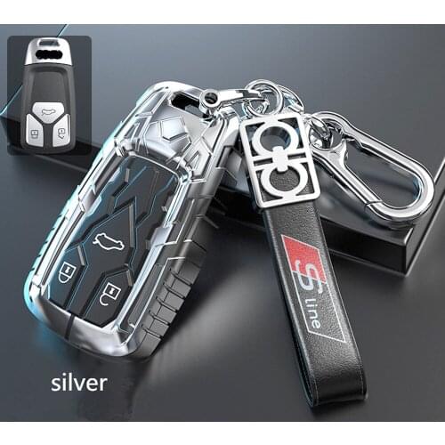 Cover Key Fob Case Protector Zinc alloy For AUDI A4 A4L A5 Q5 Q7 TT 2016 2017 Key Fob 2016 2017 2018 Styling Accessories