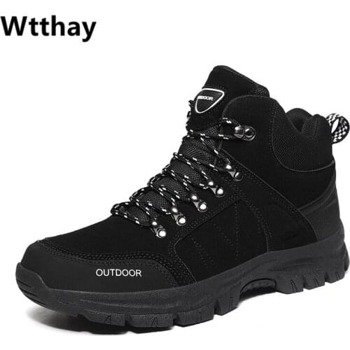 Winter Men Tactical Military Boots Waterproof Ankle Safety Work Boots Warm Fur Casual Boots Outdoor Trekking Boots Botas Hombre