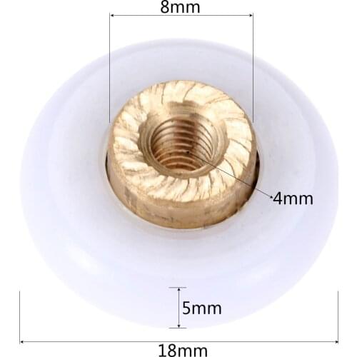 1 Pc Nylon & Brass Shower Door Rollers Wheel Bathroom Glass Sliding Door Roller Bearing Pulley Wheel Runner Doors Hardware 18mm