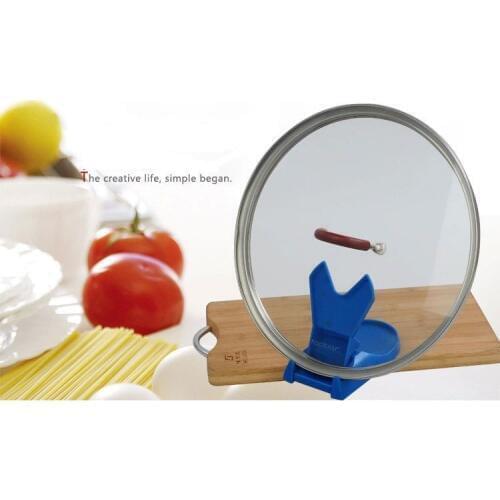 1PC Plastic Pot And Spoon Stand Pan Cover Sucker Bracket Storage Rack Plastic Pot Pan Cover Lid Shell Stand Shelf Holder KX 024