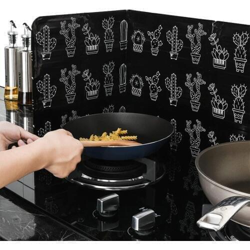 1pcs Anti Splatter Shield Guard Oil Divider Splash Proof Baffle Tool Kitchen Cooking Frying Pan Oil Splash Screen Cover Gas Stov