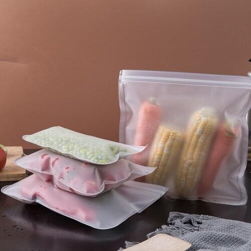 10pcs Sealable Silicone Food Storage Containers Leakproof Reusable Stand Up Zip Shut Bag Cup Fresh Wrap Fruit Vegetable Ziplock