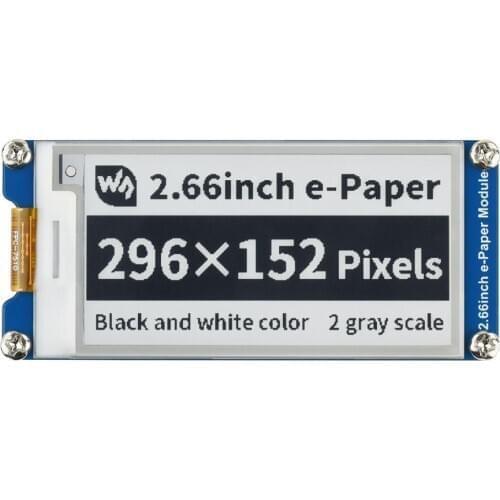 2.66 Inch SPI Interface Black/White 2-Color E-ink E-Paper Display Screen Module Kit for Raspberry Pi 3 4 for Arduino STM32