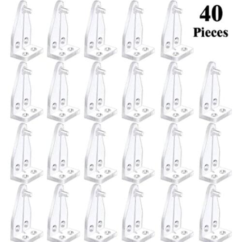 40 pcs Hold Down Plastic Bracket For 2 inch Horizontal Blind- Pack of Clear