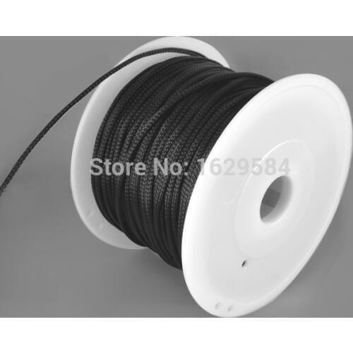200 meters 10mm Expandable Braided DENSE PET Sleeving For Cable BLACK
