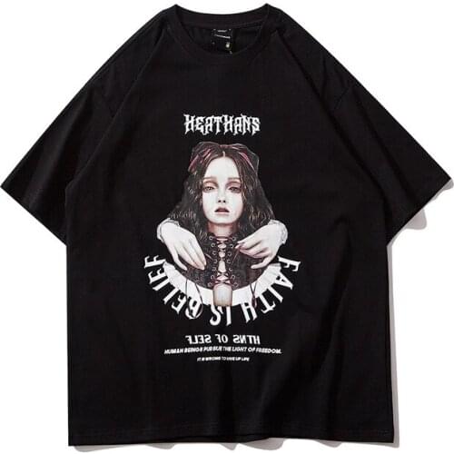 2021 Summer Cotton Fashion Brand Short Sleeve T-shirt For Man Oversized Men Hip Hop Mens Graffiti Cartoon Printed T-shirts H322