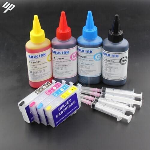 400ML Universal Refill Ink kit with T1281 128 Refillable ink cartridge for Stylus SX130 S22 SX225 SX425W SX435W SX445W Printer