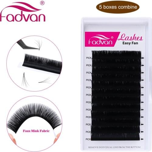 5cases/set Easy Fanning Faux Mink Makeup Lashes Fadvan False Eyelash DIY 3d/4d/5d...Natural Long Lasting Soft