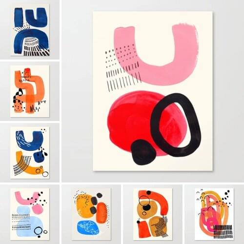 Canvas Prints Poster Abstract Wall Artwork Home Decoration Fun Shapes HD Painting Modular Pictures Fashion Living Room No Frame