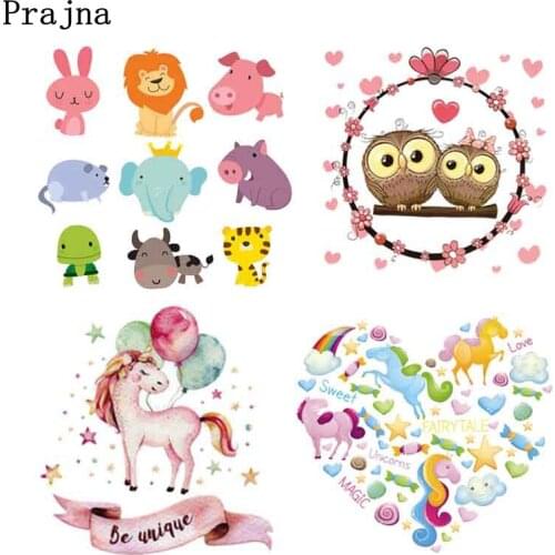 Koala Unicorn Applique Iron-On transfers For Clothing Stickers Cartoon Animal Heat Thermal transfer Patches On Kids Clothes