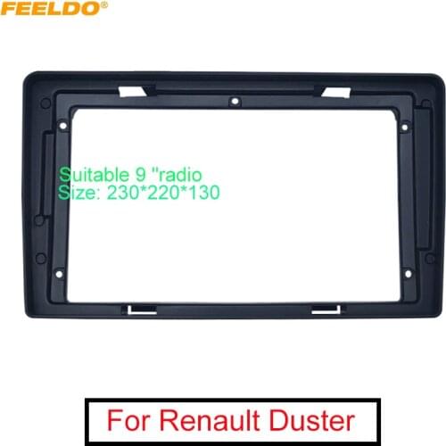 FEELDO Car Audio 2Din Dash Fascia Frame For Renault Duster 9 Inch Big Screen Stereo Fitting Panel Frame Kit #FD4845
