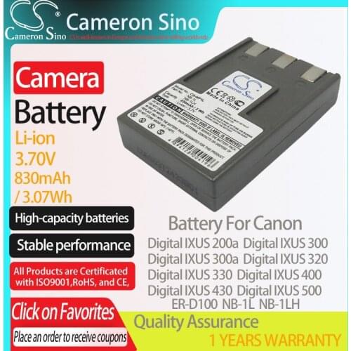 CameronSino Battery for Canon Digital IXUS 200a Digital IXUS 300 Digital IXUS V Digital IXUS 320 fits Canon NB-1L camera battery