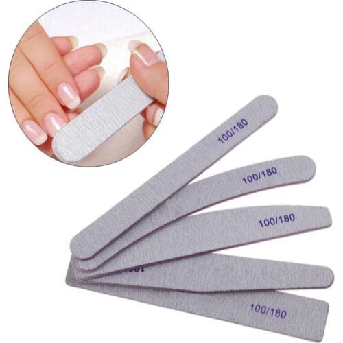 Nail file Double-sided polishing tool Nail file 100/180 half-moon sandpaper nail care tool Scrub strip