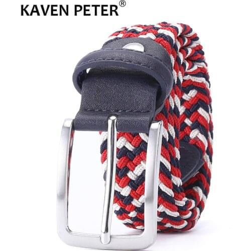 Belt Elastic For Men Golf Leather Belt Male Canvas Stretch Braided Elastic Waist Belt 1-3/8" Wide Factory Direct Wholesale