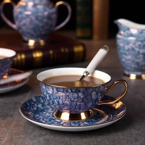 European bone china coffee cup and dish set afternoon tea ceramic water