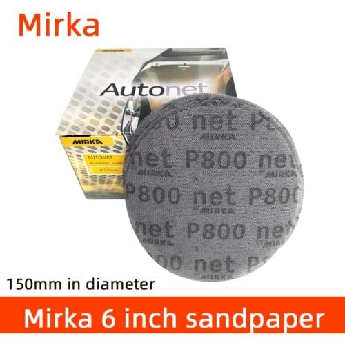 Finland Mirka 6-inch Sandpaper Flocking Grid Circular Pneumatic Dry Grinding Self-adhesive Sheet For Polishing Automobile Putty