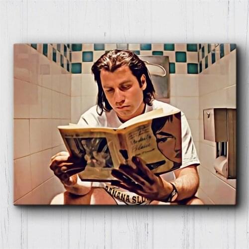 Canvas Art Prints Classic Fiction Movie Scene Poster Painting for Bathroom Toilet Wall Decor Unframed