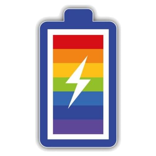 Interesting PVC 14cm X 8cm LGTB Gay Pride Rainbow Battery Car Sticker Waterproof Motorcycle Decals Decal KK Vinyl