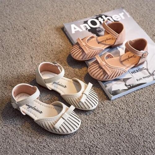 JY Children Girls Folds Shoes Flat Casual Princess Girl Half Sandals 26-35 JN-912 TX07