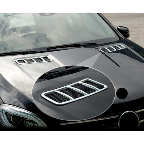 Hood Air Vent Cover Trim For Mercedes-Benz ML W166 GL X166 GLE GLS 2pcs Chromed Car-styling