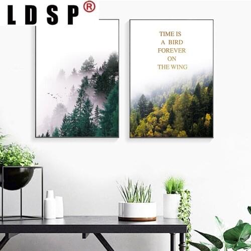 LDSP Nordic Forest Nature Landscape Canvas Painting Wall Art Painting Print Poster Picture Bedroom Living Room Home Decoration