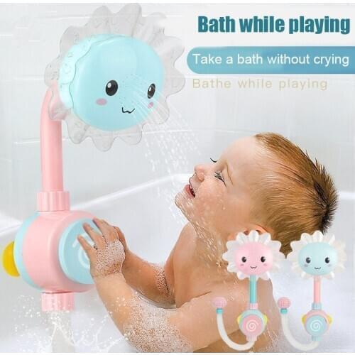 Hot Selling Baby Toddler Bath Toy Children Flower Spray Water Shower Tub Faucet Bathroom Tub Toys LBV