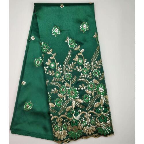 2018 Fashion George Lace High Quality With Sequins For Sewing In Green Color African George Fabric For Wedding Dress wh65-916