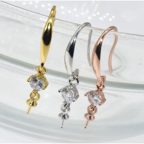 2pcs Choose 3Colors Gold Plated Jewelry DIY Accessories Zircon Studded flash Drill Color Protection