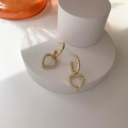 2021 New Korean Gold Transparent Love Earrings Exquisite Temperament Versatile Fashion Earrings Womens Jewelry